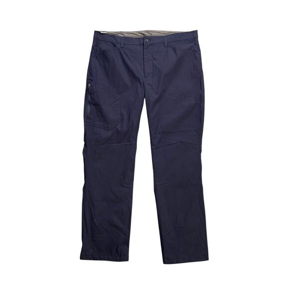 Eddie Bauer Pants Mens 40 Dark Blue Nylon Blend Fleece Lined Tech Cold Weather - Picture 1 of 13